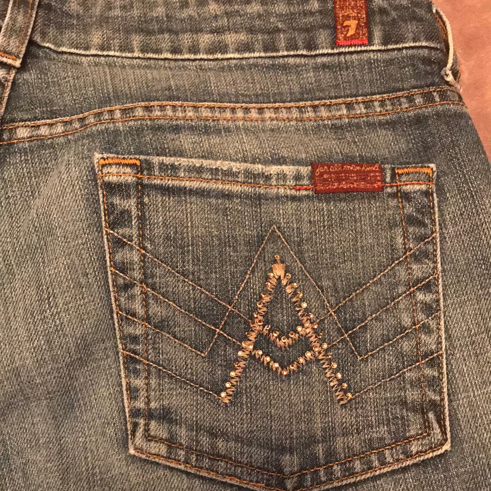 7 For All Mankind Jean W/Swarovski Crystal Pockets